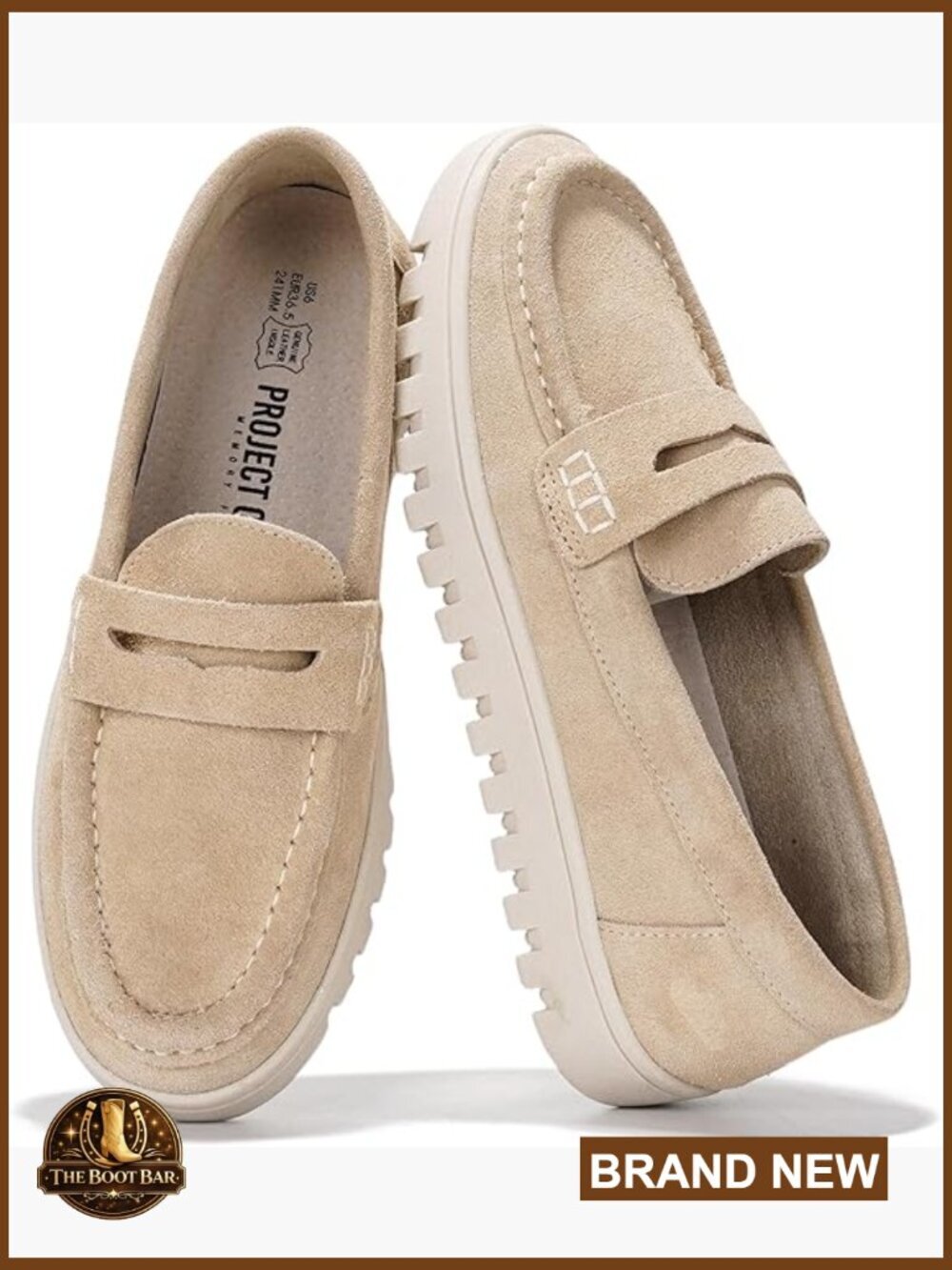 Genuine Leather Women's Slip On Loafers Memory Foam Non Slip